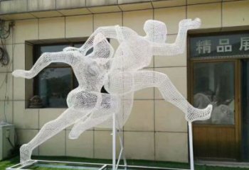 大興安嶺鏤空體育雕塑供求，白鋼構件，鐵藝人物雕塑觀賞型