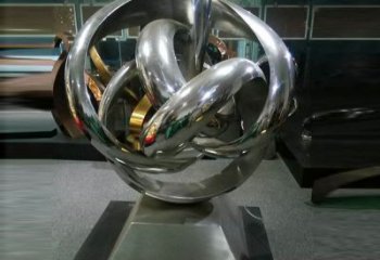 鄂州地產(chǎn)雙環(huán)雕塑定做，城區(qū)小品，景觀不銹鋼雙環(huán)雕塑定價(jià)