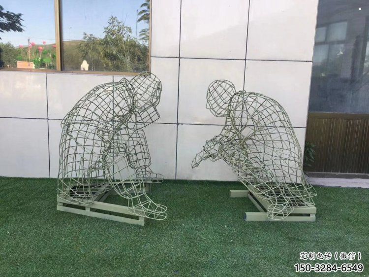 荊門鏤空下棋雕塑供需，廣場雕塑，鐵藝民俗人物雕塑選用