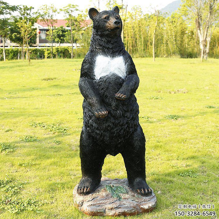 婁底街道黑熊雕塑，仿真動物雕塑，古銅效果