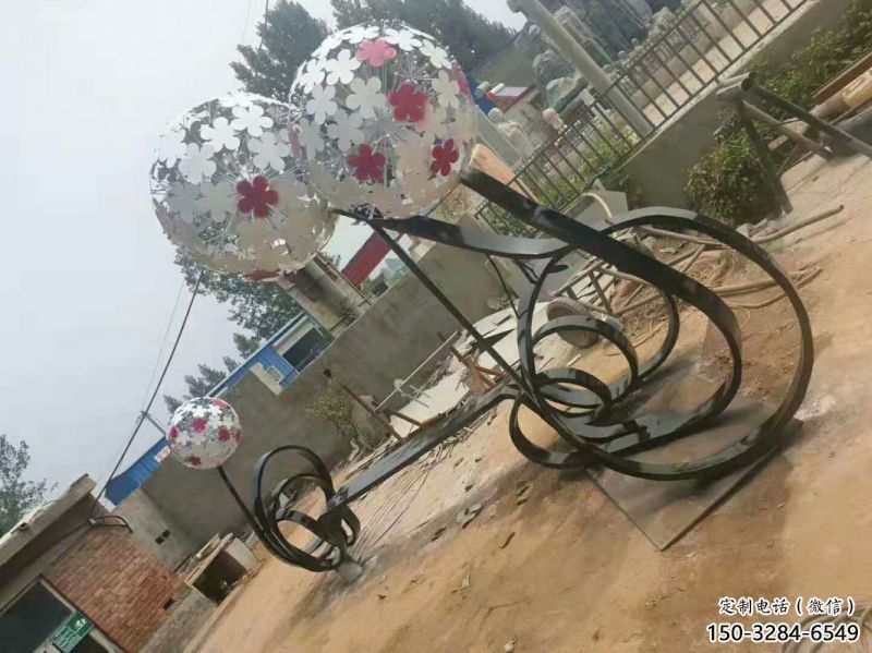 秦淮大型蒲公英坐凳雕塑，現(xiàn)代元素設(shè)計，不銹鋼坐凳雕塑