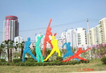 東湖投籃雕塑，剪影工藝制作，不銹鋼體育人物雕塑