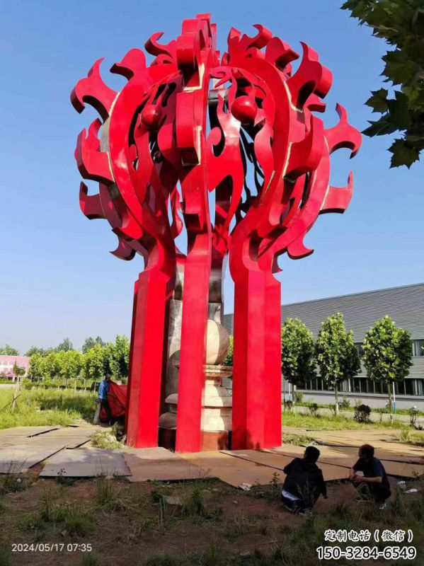 太原火球雕塑，精神堡壘火球雕塑落地展示