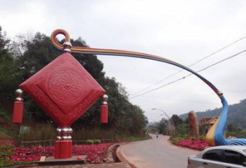 阿拉善盟街道中國結雕塑