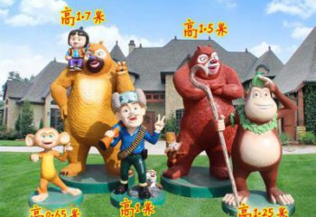 烏海廣場維尼熊雕塑，卡通水景雕塑，抽象效果