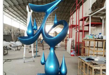 同心水滴雕塑，烤漆工藝，群雕不銹鋼水滴雕塑