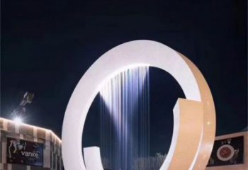 西寧圓環噴泉雕塑，水景藝術原理，水景圓環雕塑廠家