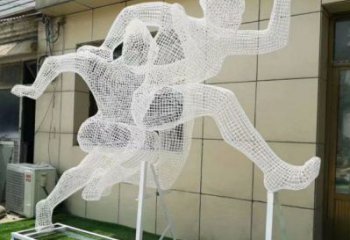 日照鏤空健兒雕塑制造，校園雕塑，金屬鐵藝人物雕塑展品