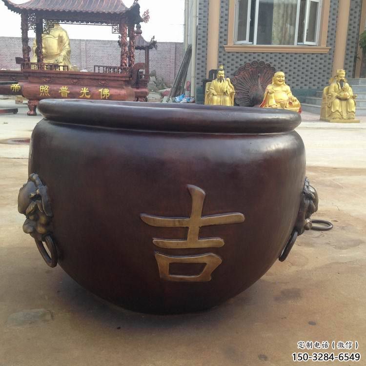 保山吉字銅缸雕塑-青銅鑄造