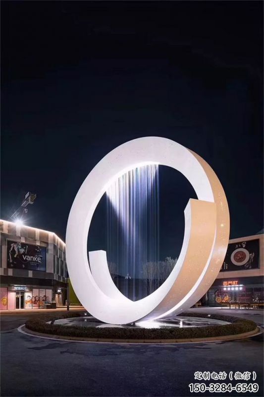 寧波圓環噴泉雕塑，水景藝術原理，水景圓環雕塑廠家