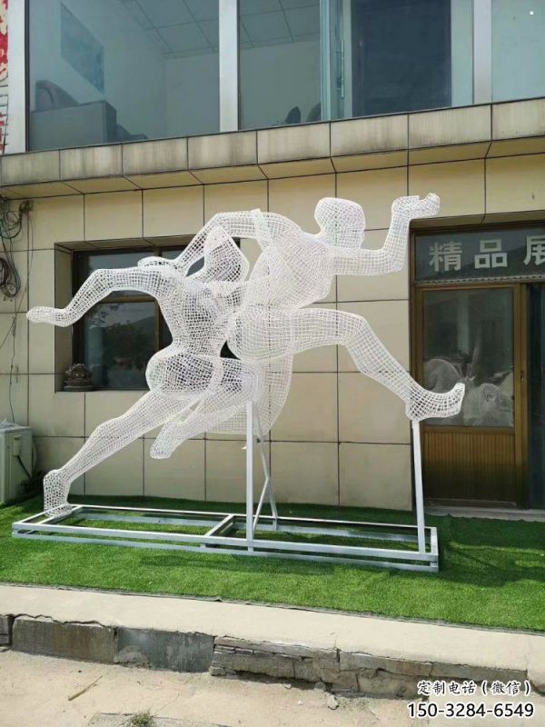 紹興鏤空體育雕塑供求，白鋼構(gòu)件，鐵藝人物雕塑觀賞型