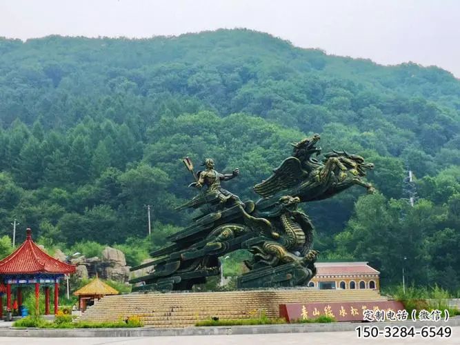 湖州夸父逐日雕塑，鑄銅神話人物雕塑