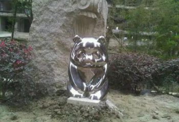 山南熊貓雕塑服務(wù)商，動物美陳雕塑，不銹鋼熊貓雕塑廠家