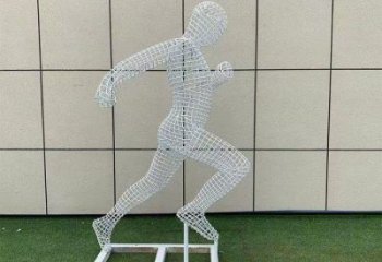 昌都鏤空運動員雕塑訂做，城市雕塑，鐵藝體育人物雕塑廠