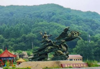 當(dāng)雄夸父逐日雕塑，鑄銅神話人物雕塑