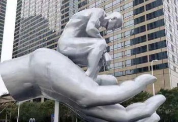 嘉興沉思者雕塑，景觀雕塑，手托人物雕塑廠家提供