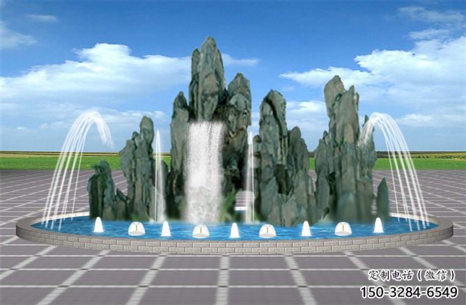 雙橋電影變頻噴泉雕塑，水景噴泉雕塑承接